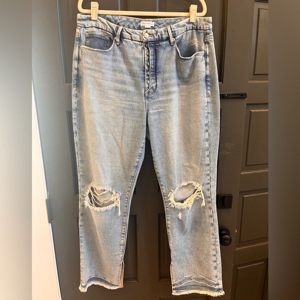 Good American button fly high waist